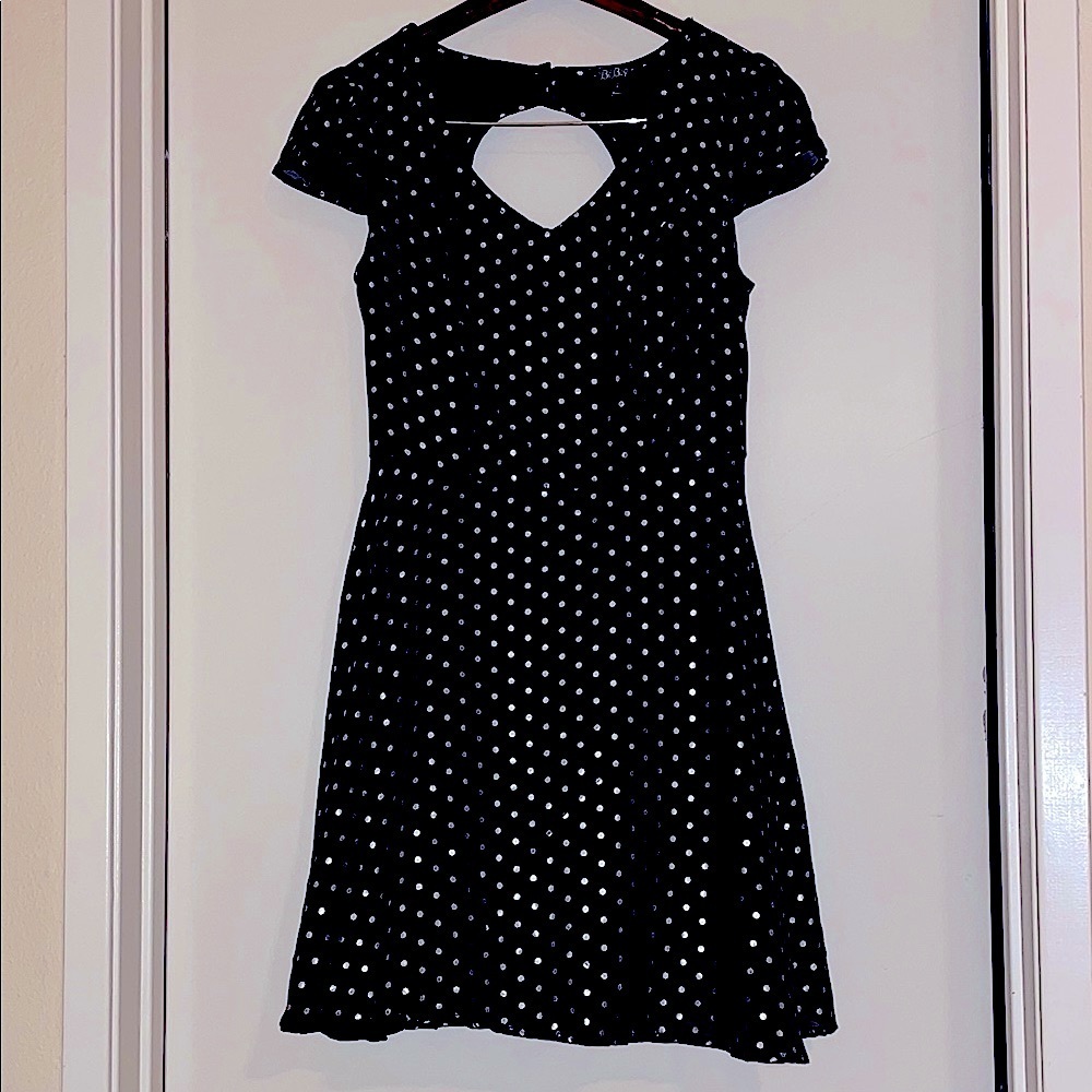 BeBop Black Dress with Gold Polka Dots